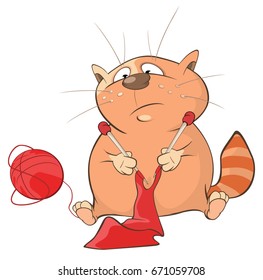 Vector Illustration of a Cute Cat. Cartoon Character