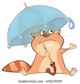 Vector Illustration of a Cute Cat. Cartoon Character
