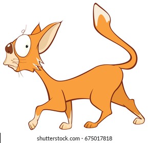 Vector Illustration of a Cute Cat. Cartoon Character