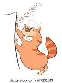 Vector Illustration of a Cute Cat. Cartoon Character