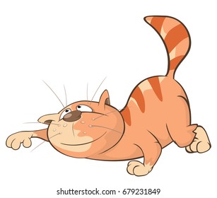 Vector Illustration of a Cute Cat. Cartoon Character