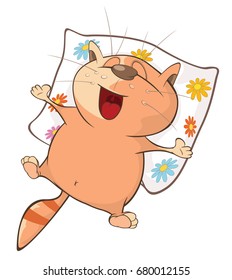 Vector Illustration of a Cute Cat. Cartoon Character