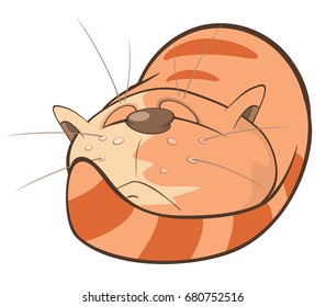 Vector Illustration of a Cute Cat. Cartoon Character