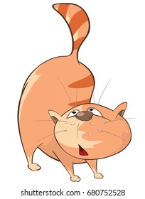 Vector Illustration of a Cute Cat. Cartoon Character