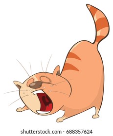 Vector Illustration of a Cute Cat. Cartoon Character