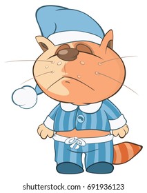 Vector Illustration of a Cute Cat. Cartoon Character