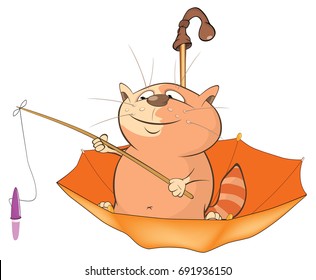 Vector Illustration of a Cute Cat. Cartoon Character