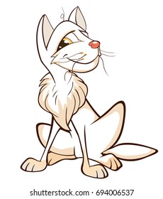 Vector Illustration of a Cute Cat. Cartoon Character