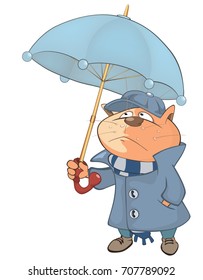 Vector Illustration of a Cute Cat. Cartoon Character