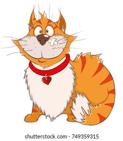 Vector Illustration of a Cute Cat. Cartoon Character