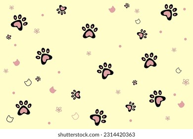 ilustración vectorial linda mano de gato 