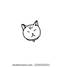 vector illustration of cute cat head