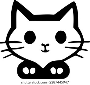 ilustración vectorial del icono del gato lindo