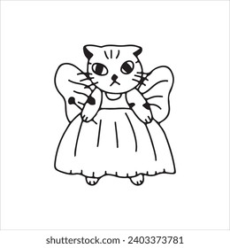 vector illustration of cute cat princess