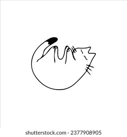 vector illustration of cute cat sleeping