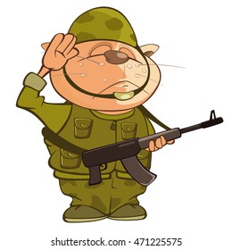 Vector Illustration of a Cute Cat Special Forces Cartoon Character