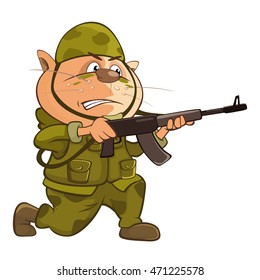 Vector Illustration of a Cute Cat Special Forces Cartoon Character