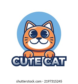 Vector illustration of a cute cat. Suitable for logos, mascots and more.