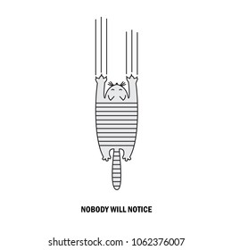 vector illustration cute cat tears wallpaper, funny print on t-shirt or postcard