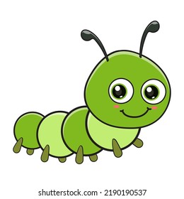  vector illustration of cute caterpillar cartoon