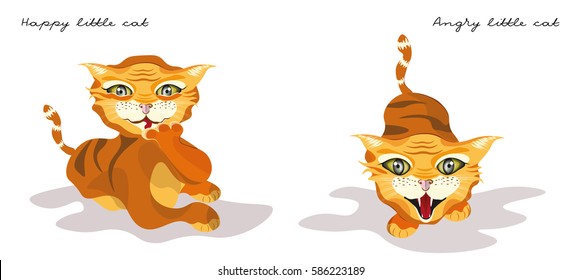 vector illustration with cute cats