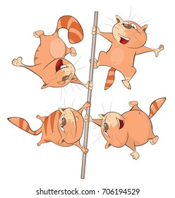 Vector Illustration of  Cute Cats Acrobat. Cartoon Character