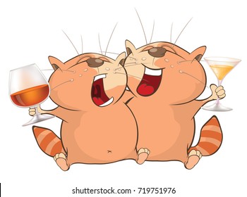 Vector Illustration of  Cute Cats. Cartoon Character