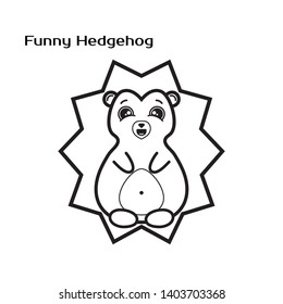 Vector  illustration of cute character. Funny kawaii hedgehog 