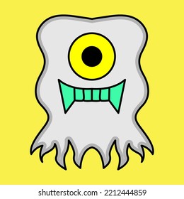 Vector illustration of cute character monster