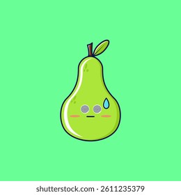 vector illustration of a cute character of pear