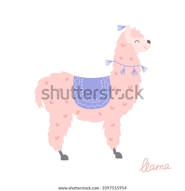 Illustration Vectorielle De Mignon Caractere Lama Image Vectorielle De Stock Libre De Droits