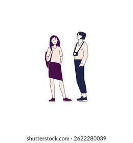 ilustração vetorial de personagens fofos falando