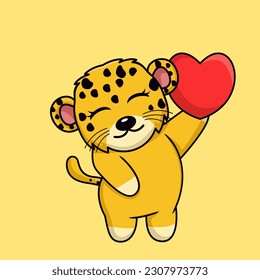 Vector illustration of cute cheetah animal