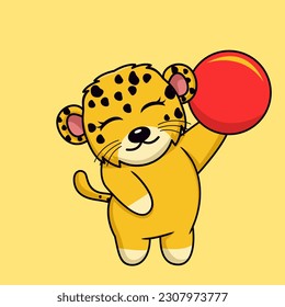 Vector illustration of cute cheetah animal