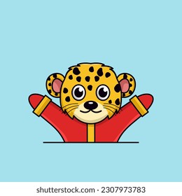 Vector illustration of cute cheetah animal