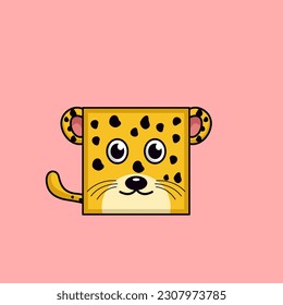 Vector illustration of cute cheetah animal