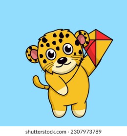 Vector illustration of cute cheetah animal