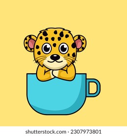 Vector illustration of cute cheetah animal