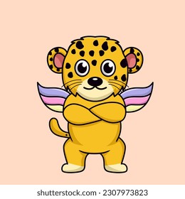 Vector illustration of cute cheetah animal