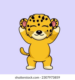 Vector illustration of cute cheetah animal