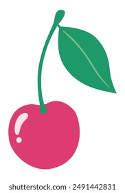 Vector illustration of cute cherries. Spring, cherry, fruit