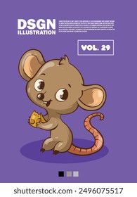 Vector illustration of a cute chibi animals child cartoon, good for use for printed t-shirts and displays