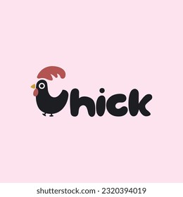 Vector illustration of cute chick cartoon