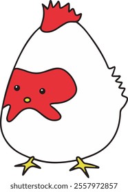 vector illustration of cute chick charcater, cute animal character, kids illustration