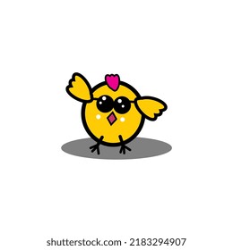 Vector illustration of cute chick icon, on a white background.