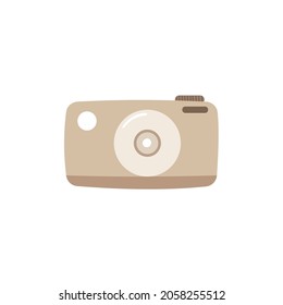 Vector illustration of a cute child retro photo camera in a cartoon style