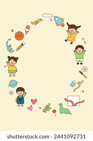 Vector illustration of cute children.