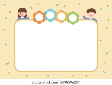 Vector illustration of cute children.