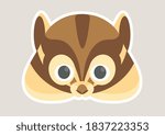 Vector illustration of cute Chipmunk face mask or icon or sticker.