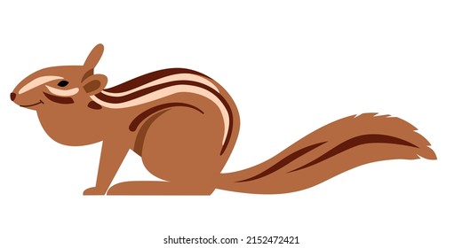 Vector illustration of a cute chipmunk in a flat style